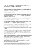 PSY 121 MSU EXAM 1 CATHEY QUESTIONS WITH VERIFIED ACCURATE ANSWERS