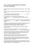 PSY 121 EXAM 2 QUESTIONS WITH VERIFIED ACCURATE ANSWERS