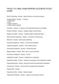 PSYCH 121 FINAL EXAM VERIFIED ACCURATE STUDY GUIDE