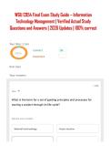 WGU C954 Final Exam Study Guide &ndash; Information Technology Management &vert; Verified Actual Study Questions and Answers &vert; 2026 Updates &vert; 100&percnt; correct