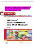 Test Bank for Williams' Basic Nutrition & Diet Therapy&comma; 16th Edition by Staci Nix McIntosh &vert; Verified Chapters 1-23 Complete &vert; NCLEX&reg;-Style Q&A with Rationales &vert; A&plus; Grade 