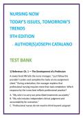 Nursing Trends Test Bank 2026 &vert; Catalano NCLEX Questions &vert; Professional Nursing Study Guide &vert; Nursing Now 9th Edition MCQs