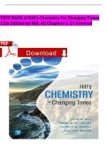 Test Bank for Hill's Chemistry for Changing Times&comma; 15th Edition by Hill&comma; McCreary&comma; Duerst & Reuter &vert; Verified Chapters 1-21 Complete &vert; Q&A with Answers &vert; A&plus; Grade &vert; 