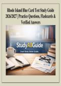 Rhode Island Blue Card Test Study Guide 2026&ndash;2027 &ndash; Practice Questions&comma; Flashcards & Verified Answers