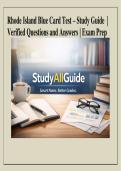 Rhode Island Blue Card Test &ndash; Study Guide with Verified Questions and Answers