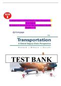 Test Bank for Transportation&colon; A Global Supply Chain Perspective&comma; 10th Edition by Robert A&period; Novack&comma; Brian Gibson & Yoshinori Suzuki &vert; Verified Chapters 1-13 Complete &vert; Q&A with Answers &vert; A&plus; Grade
