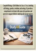 Campbell Biology 12th Edition by Lisa A&period; Urry &ndash; Complete Test Bank &ndash; ISBN 9780135188743