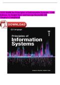 Test Bank for Principles of Information Systems&comma; 14th Edition by Ralph Stair & George Reynolds &vert; Complete Chapters 1-14 &vert; Verified Questions & Answers 