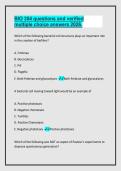 BIO 304 questions and verified multiple choice answers 2026