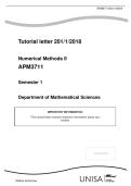 Numerical Methods II &lpar;APM3711&rpar; &ndash; University of South Africa &ndash; Assignment 01 Solutions and Worked Examples