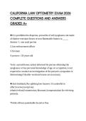 CALIFORNIA LAW OPTOMETRY EXAM 2026 COMPLETE QUESTIONS AND ANSWERS GRADED A&plus;