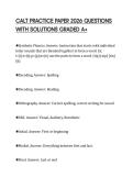 CALT PRACTICE PAPER 2026 QUESTIONS WITH SOLUTIONS GRADED A&plus;