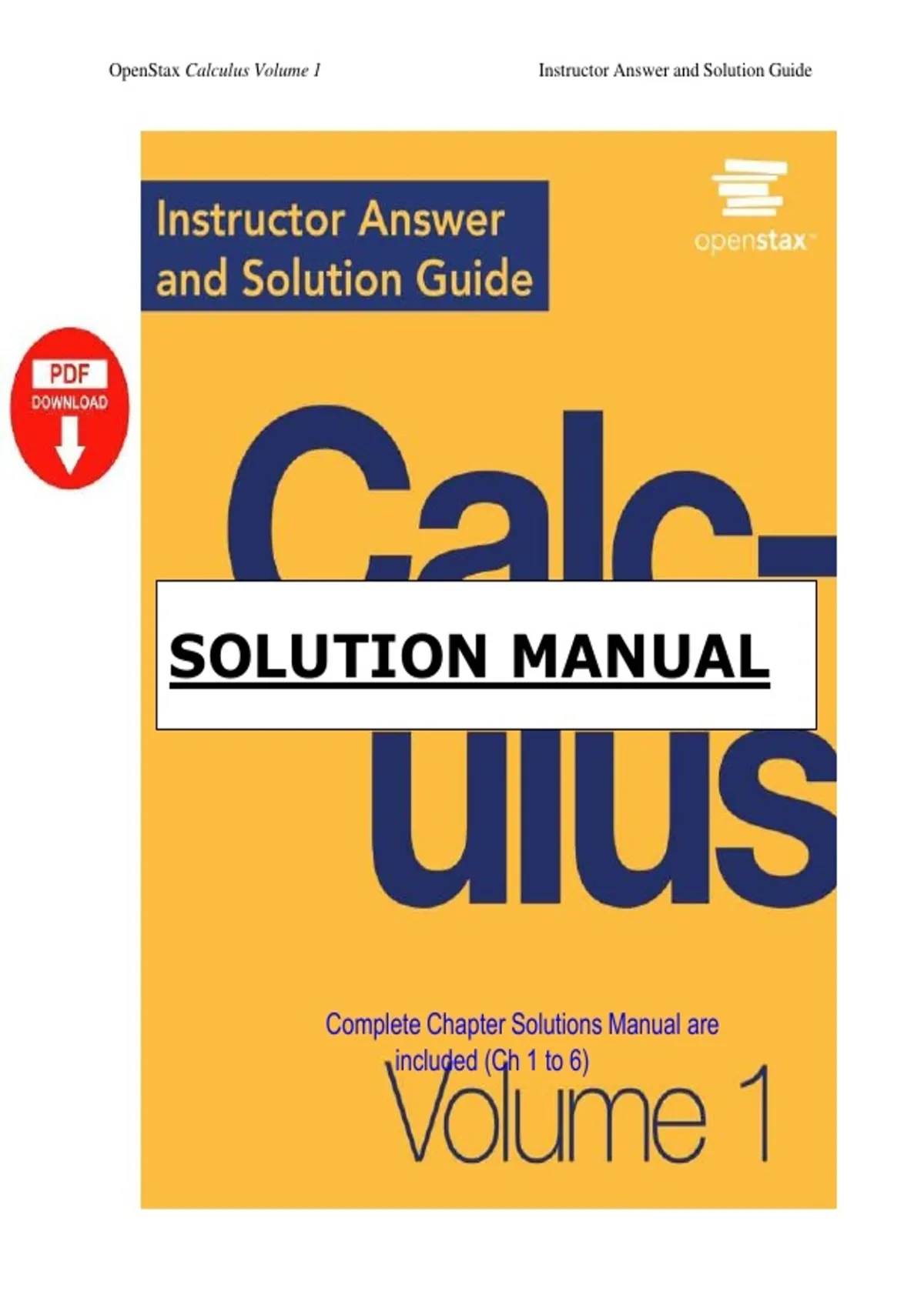 Calculus Volume 1 (OpenStax) (2026/2027) – OpenStax – EBook PDF (Chapters 1–6 Solutions Manual ...