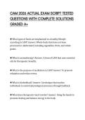 CAM 2026 ACTUAL EXAM SCRIPT TESTED QUESTIONS WITH COMPLETE SOLUTIONS GRADED A&plus;