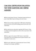 CAM 2026 CERTIFICATION EVALUATION TEST PAPER QUESTIONS AND VERIFIED ANSWERS