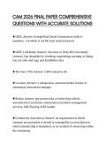 CAM 2026 FINAL PAPER COMPREHENSIVE QUESTIONS WITH ACCURATE SOLUTIONS