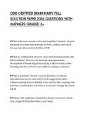 CBIS CERTIFIED BRAIN INJURY FULL SOLUTION PAPER 2026 QUESTIONS WITH ANSWERS GRADED A&plus;