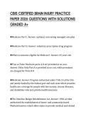 CBIS CERTIFIED BRAIN INJURY PRACTICE PAPER 2026 QUESTIONS WITH SOLUTIONS GRADED A&plus;