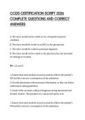 CCDS CERTIFICATION SCRIPT 2026 COMPLETE QUESTIONS AND CORRECT ANSWERS