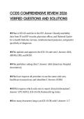 CCDS COMPREHENSIVE REVIEW 2026 VERIFIED QUESTIONS AND SOLUTIONS