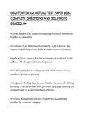 CDM TEST EXAM ACTUAL TEST PAPER 2026 COMPLETE QUESTIONS AND SOLUTIONS GRADED A&plus;