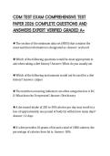 CDM TEST EXAM COMPREHENSIVE TEST PAPER 2026 COMPLETE QUESTIONS AND ANSWERS EXPERT VERIFIED GRADED A&plus;