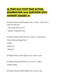 36 YEAR OLD ITCHY RASH ACTUAL EXAMINATION 2026 QUESTIONS WITH ANSWERS GRADED A