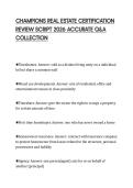 CHAMPIONS REAL ESTATE CERTIFICATION REVIEW SCRIPT 2026 ACCURATE Q&A COLLECTION