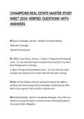 CHAMPIONS REAL ESTATE MASTER STUDY SHEET 2026 VERIFIED QUESTIONS WITH ANSWERS