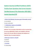 Systems Security Certified Practitioner &lpar;SSCP&rpar;  Practice Exam Questions And Correct Answers  &lpar;Verified Answers&rpar; Plus Rationales 2026 Q&A &vert;  Instant Download Pdf