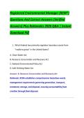 Registered Environmental Manager &lpar;REM&reg;&rpar;  Questions And Correct Answers &lpar;Verified  Answers&rpar; Plus Rationales 2026 Q&A &vert; Instant  Download Pdf 