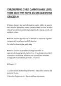 CHILDBEARING CHILD CARING FAMILY LEVEL THREE 2026 TEST PAPER SOLVED QUESTIONS GRADED A&plus;