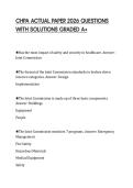 CHPA ACTUAL PAPER 2026 QUESTIONS WITH SOLUTIONS GRADED A&plus;
