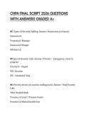 CHPA FINAL SCRIPT 2026 QUESTIONS WITH ANSWERS GRADED A&plus;