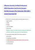Offensive Security Certified Professional  &lpar;OSCP&rpar; Questions And Correct Answers  &lpar;Verified Answers&rpar; Plus Rationales 2026 Q&A &vert;  Instant Download Pdf