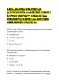 A&period;R&period;M&period; 400 EXAM PRACTICE 240 QUESTIONS WITH 100 PERCENT CORRECT ANSWERS VERIFIED 91