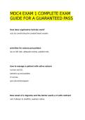MDC4 EXAM 1 COMPLETE EXAM GUIDE FOR A GUARANTEED PASS