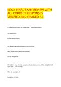 MDC4 FINAL EXAM REVIEW WITH ALL CORRECT RESPONSES VERIFIED AND GRADED A&plus;