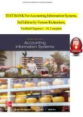 TEST BANK For Accounting Information Systems&comma; 3rd Edition by Vernon Richardson&comma; Verified Chapters 1 - 18&comma; Complete