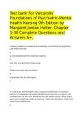 Test bank For Varcarolis' Foundations of Psychiatric-Mental Health Nursing 9th Edition by Margaret Jordan Halter  Chapter 1-36 Complete Questions and Answers A&plus;&period;