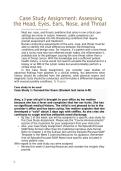 Case Study Assignment Assessing the Head&comma; Eyes&comma; Ears&comma; Nose&comma; and Throat