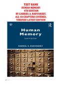 Test Bank for Human Memory&comma; 4th Edition by Gabriel A&period; Radvansky