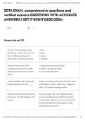 ZDTA EXAM&comma; comprehensive questions and verified answers QUESTIONS WITH ACCURATE ANSWERS &vert; GET IT RIGHT &vert;20252026&excl;