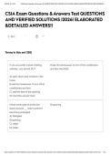 CSIA Exam Questions & Answers Test QUESTIONS AND VERIFIED SOLUTIONS &vert;2026&vert; ELABORATED &DETAILED ANSWERS&excl;&excl;