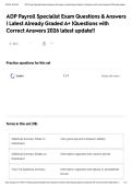 ADP Payroll Specialist Exam Questions & Answers &vert; Latest Already Graded A&plus; &vert;Questions with Correct Answers 2026 latest update&excl;&excl;