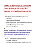 Certified in Cybersecurity &lpar;CC&rpar; Questions And  Correct Answers &lpar;Verified Answers&rpar; Plus  Rationales 2026 Q&A &vert; Instant Download Pdf 