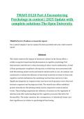 TMA05 D120 Part A Encountering Psychology in context &vert; 2025 Update with complete solutions-The Open University&period;