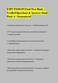 EMT FISDAP Final Test Bank &vert; Verified Questions & Answers Study Pack A&plus; Guaranteed