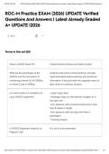 ROC-M Practice EXAM &lpar;2026&rpar; UPDATE Verified Questions And Answers &vert; Latest Already Graded A&plus; UPDATE &vert;2026
