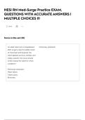 HESI RN Med-Surge Practice EXAM&comma; QUESTIONS WITH ACCURATE ANSWERS &vert; MULTIPLE CHOICES &vert;&excl;&excl;